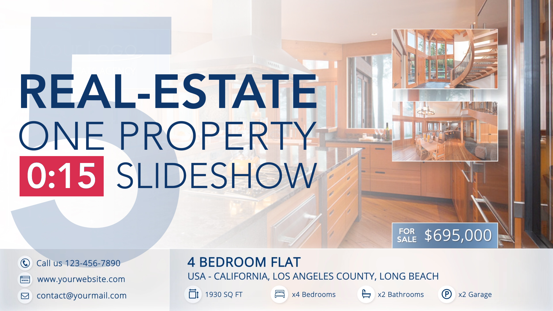 RealEstate One Property 15s Slideshow 5 Apple Motion 5 Template